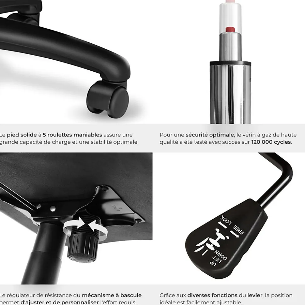 Chaise de bureau gaming Forme ergonomique noir et rouge