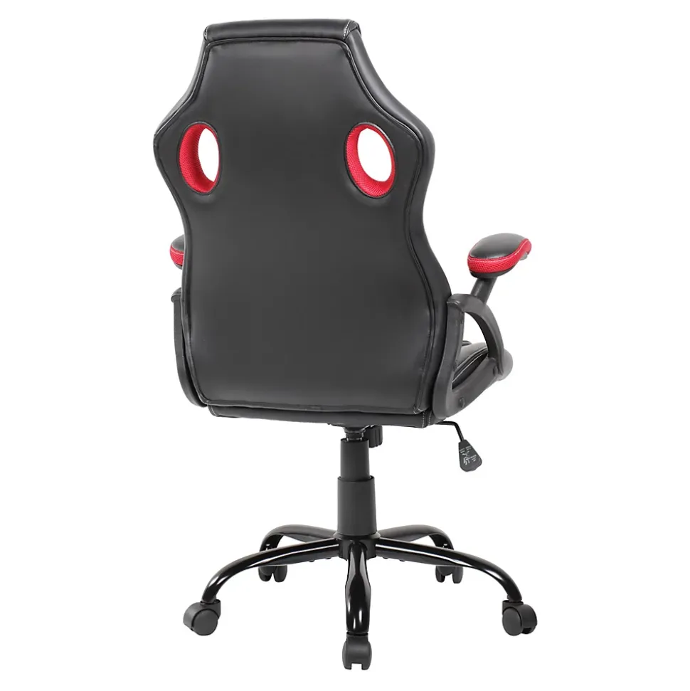 Chaise de Bureau Gaming Siège Noir Rouge Simili-Cuir 120x66x63