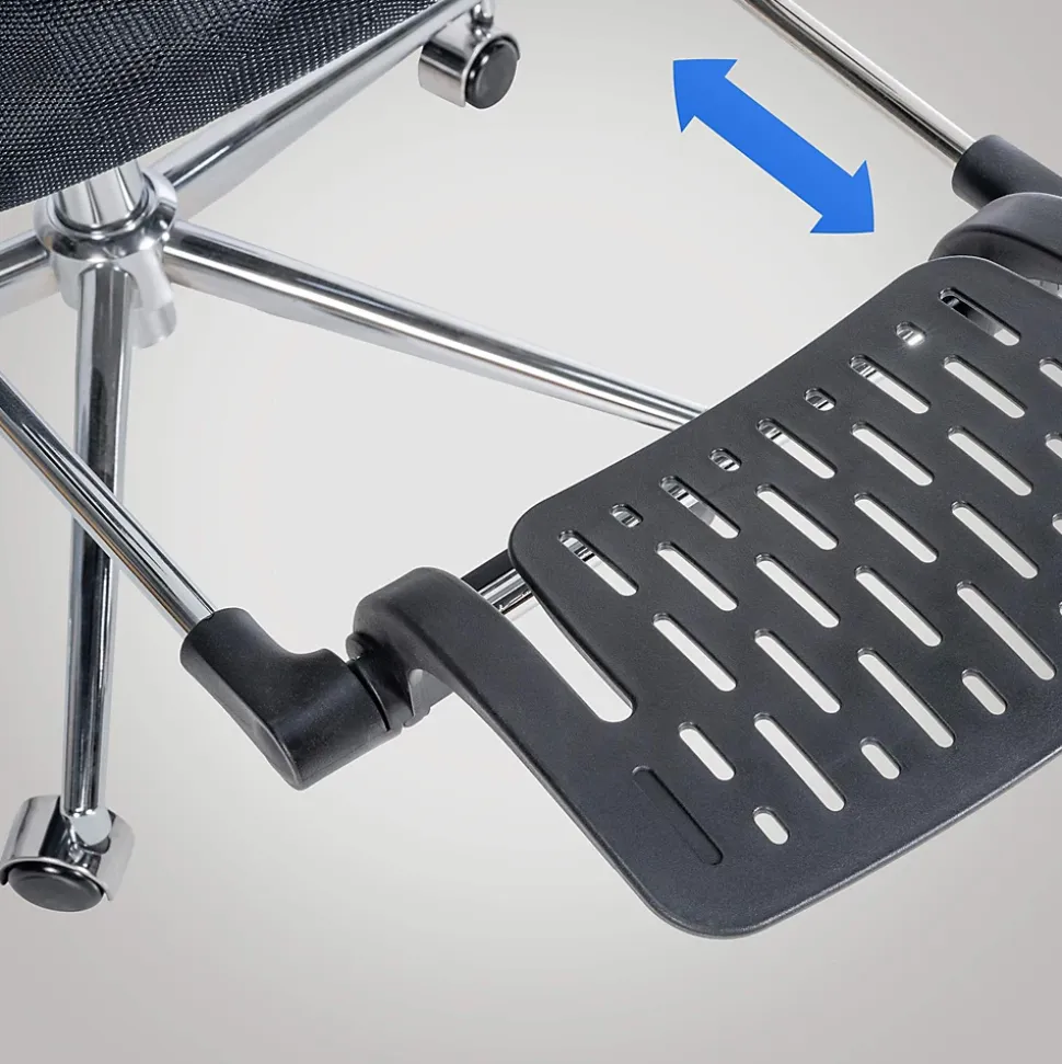 Chaise de Bureau Grover Ergonomique Réglable en Hauteur, Pivotant à 360 degrés, Repose-pieds Extensible, Mesh Respirant Noir