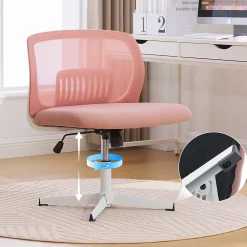 Chaise de bureau hauteur d assise 39-51 cm sans accoudoirs assise large rembourree pivotante 360