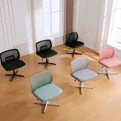 Chaise de bureau hauteur d assise 39-51 cm sans accoudoirs assise large rembourree pivotante 360