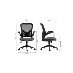 Chaise de bureau IPOLIST Tissu filet noir et gris Confort et modernité pour votre espace de travail