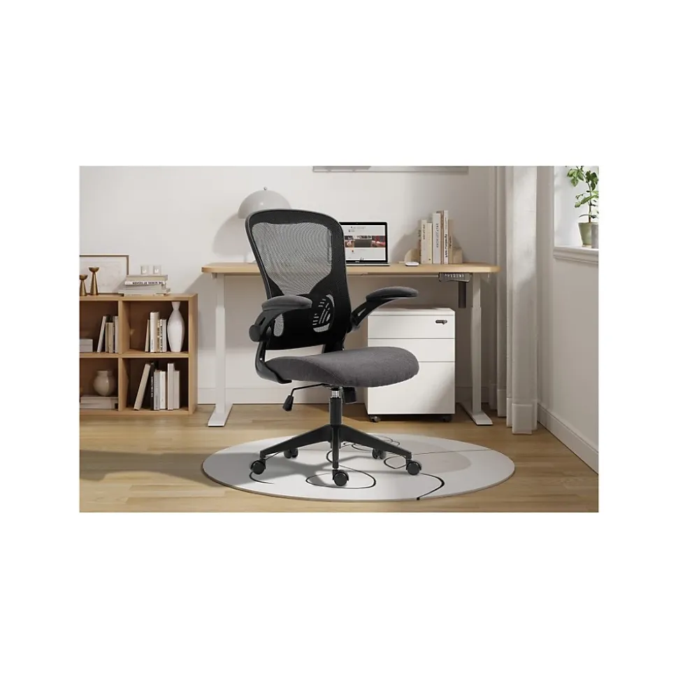 Chaise de bureau IPOLIST Tissu filet noir et gris Confort et modernité pour votre espace de travail