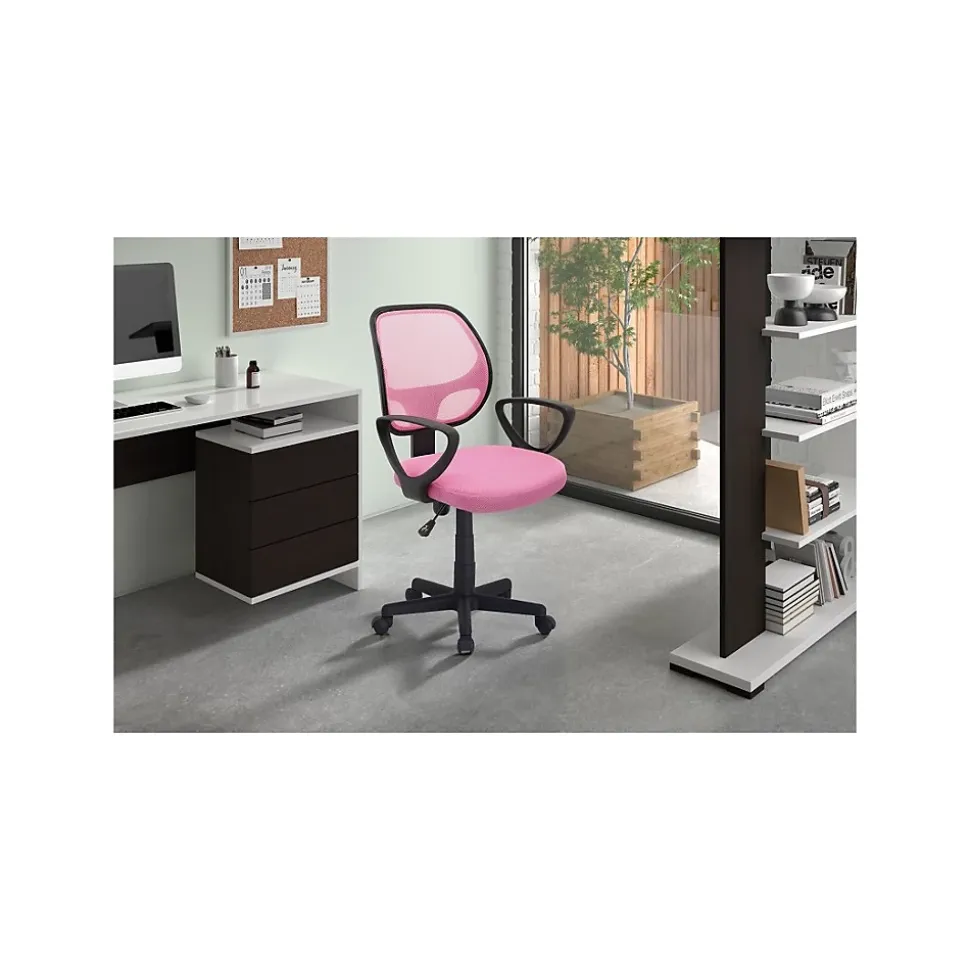 Chaise de bureau IPOLIST Tissu filet rose Confort et modernité pour votre espace de travail