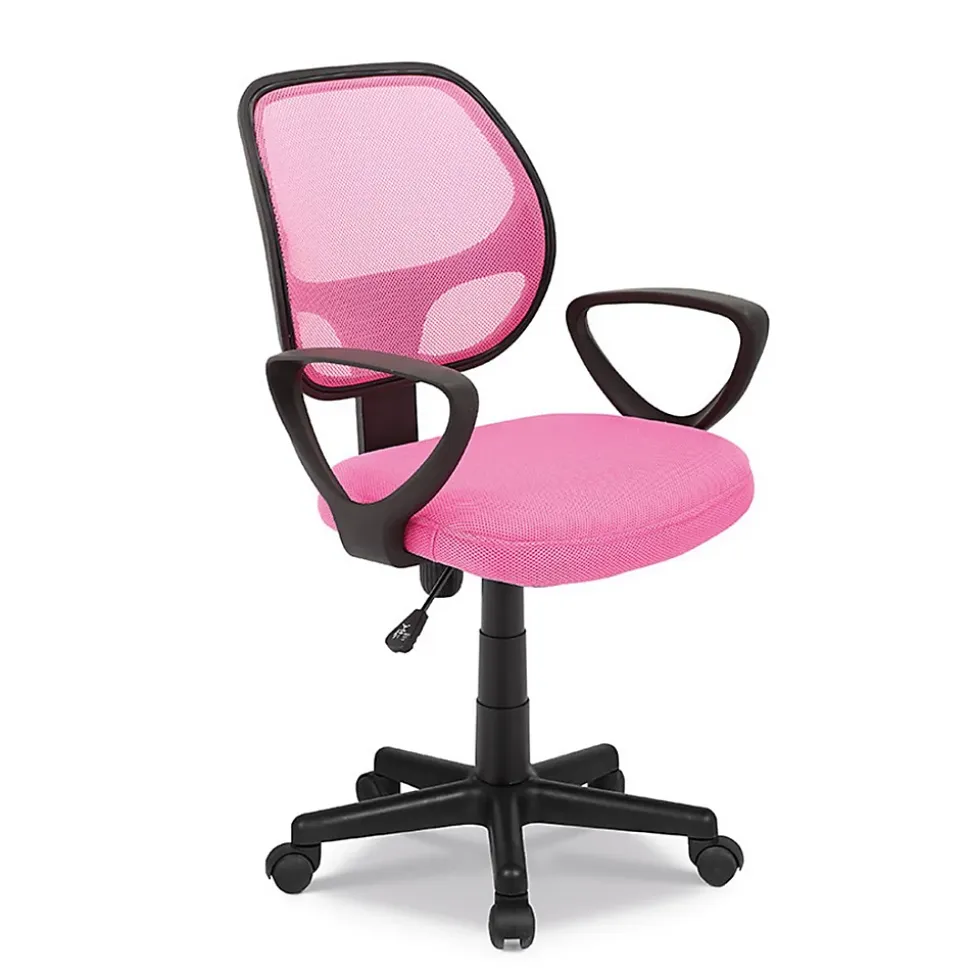 Chaise de bureau IPOLIST Tissu filet rose Confort et modernité pour votre espace de travail