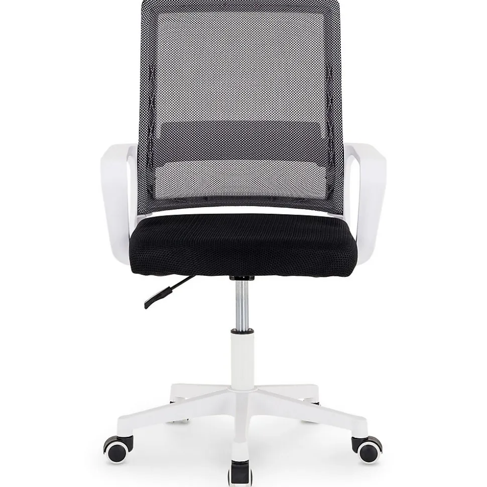 Chaise de bureau PERTH, Pivotante et réglable en hauteur, Tissu mesh, Avec accoudoirs, Noir
