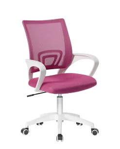 Chaise de bureau, pivotante, hauteur réglable, accoudoir, flag-e (rose blanc)
