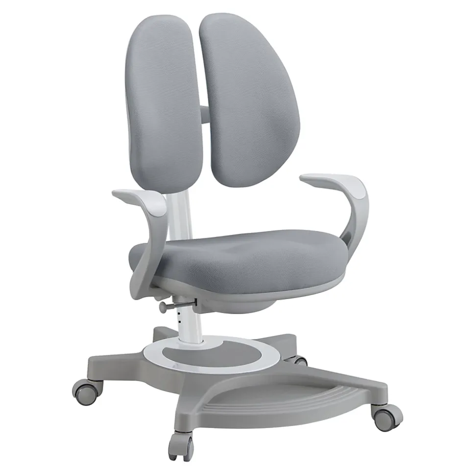Chaise de bureau pour enfants Partille hauteur profondeur dossier réglable gris en.casa