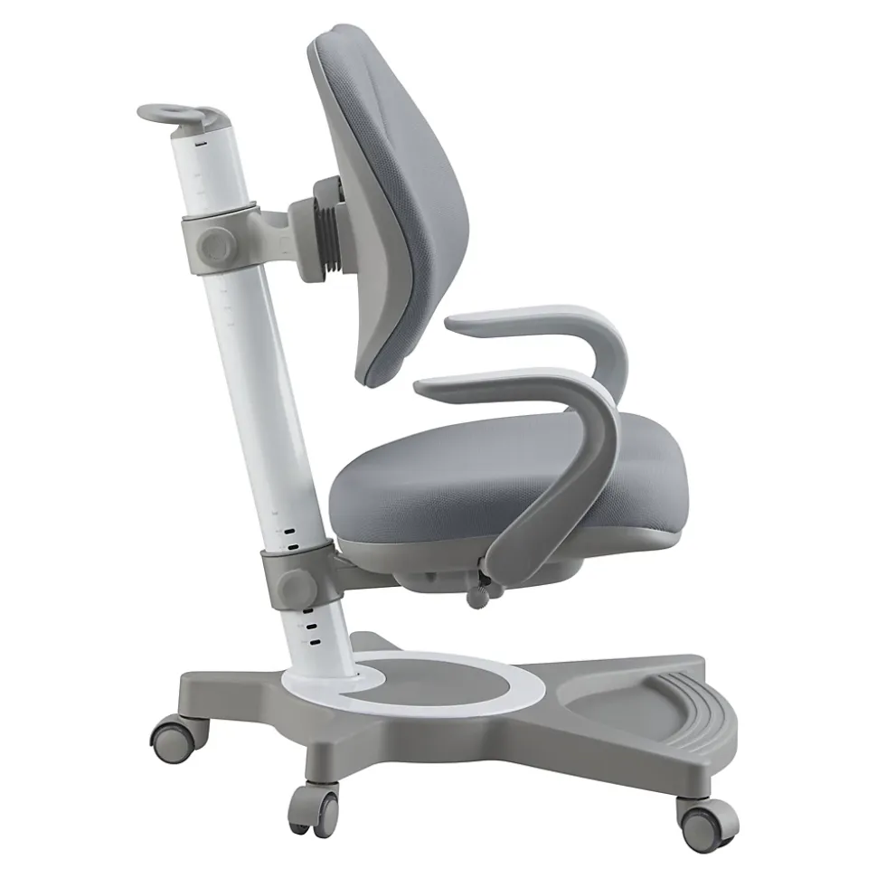 Chaise de bureau pour enfants Partille hauteur profondeur dossier réglable gris en.casa