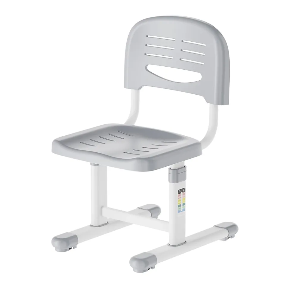 Chaise de bureau pour enfants Sauda réglable en hauteur gris clair / blanc en.casa