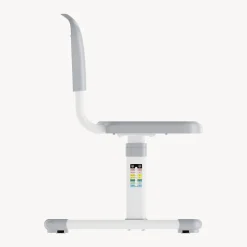 Chaise de bureau pour enfants Sauda réglable en hauteur gris clair / blanc en.casa