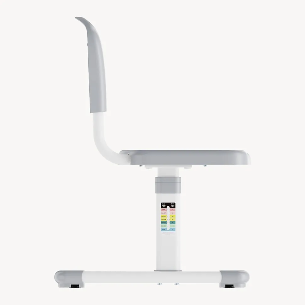 Chaise de bureau pour enfants Sauda réglable en hauteur gris clair / blanc en.casa