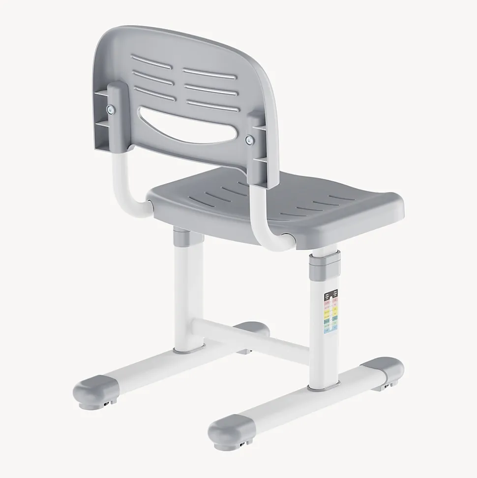 Chaise de bureau pour enfants Sauda réglable en hauteur gris clair / blanc en.casa