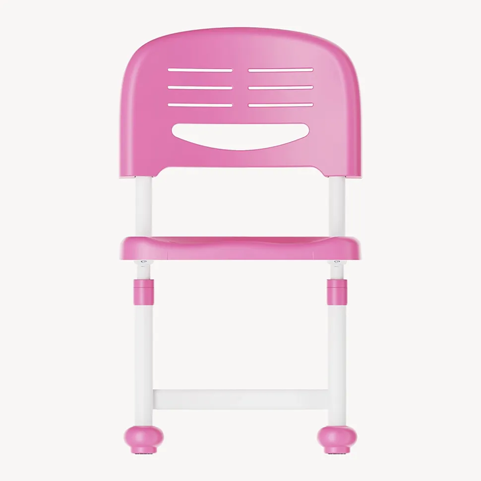 Chaise de bureau pour enfants Sauda réglable en hauteur rose / blanc en.casa