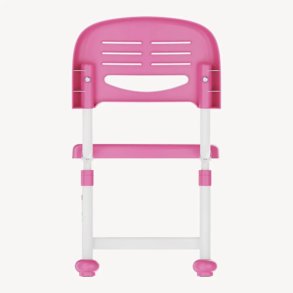 Chaise de bureau pour enfants Sauda réglable en hauteur rose / blanc en.casa