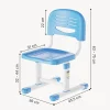 Chaise de bureau pour enfants Sauda réglable en hauteur bleu ciel / blanc en.casa