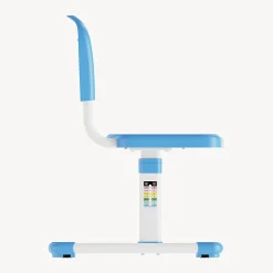 Chaise de bureau pour enfants Sauda réglable en hauteur bleu ciel / blanc en.casa