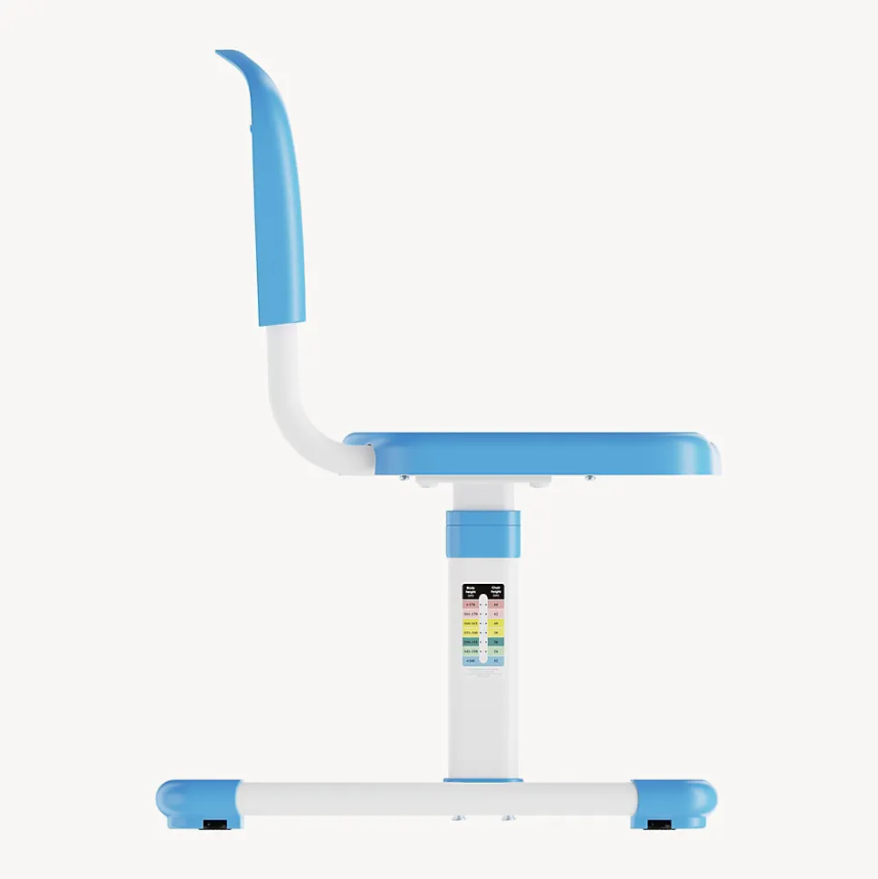 Chaise de bureau pour enfants Sauda réglable en hauteur bleu ciel / blanc en.casa