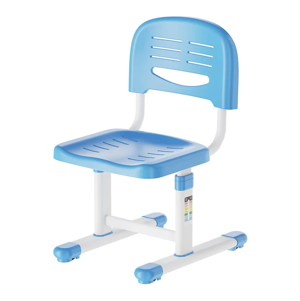 Chaise de bureau pour enfants Sauda réglable en hauteur bleu ciel / blanc en.casa