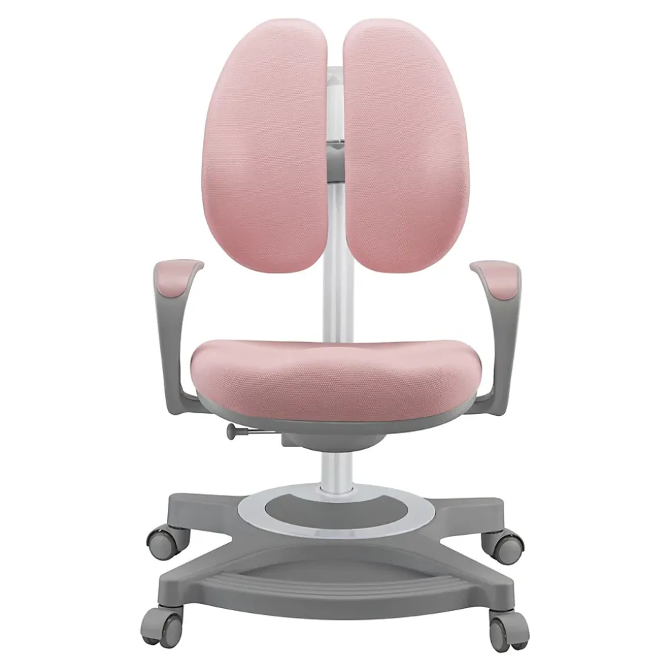 Chaise de bureau pour enfants Partille hauteur profondeur dossier réglable rose en.casa