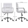 Chaise de bureau réglable fauteuil ergonomique pivotant pour bureau home office revêtement simili cuir PU blanc confortable