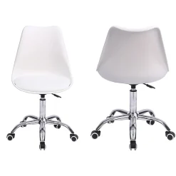 Chaise de bureau réglable en hauteur blanche ANNE - HAPPY GARDEN