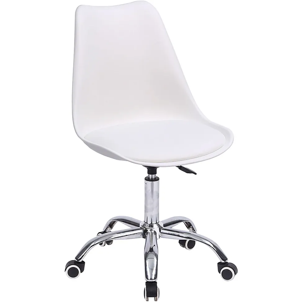 Chaise de bureau réglable en hauteur blanche ANNE - HAPPY GARDEN