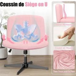 Chaise de Bureau Sans Accoudoirs, Fauteuil en Velours Design Moderne pour Bureau et Chambre