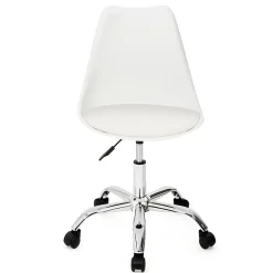 Chaise de bureau scandinave SARA blanche à roulettes