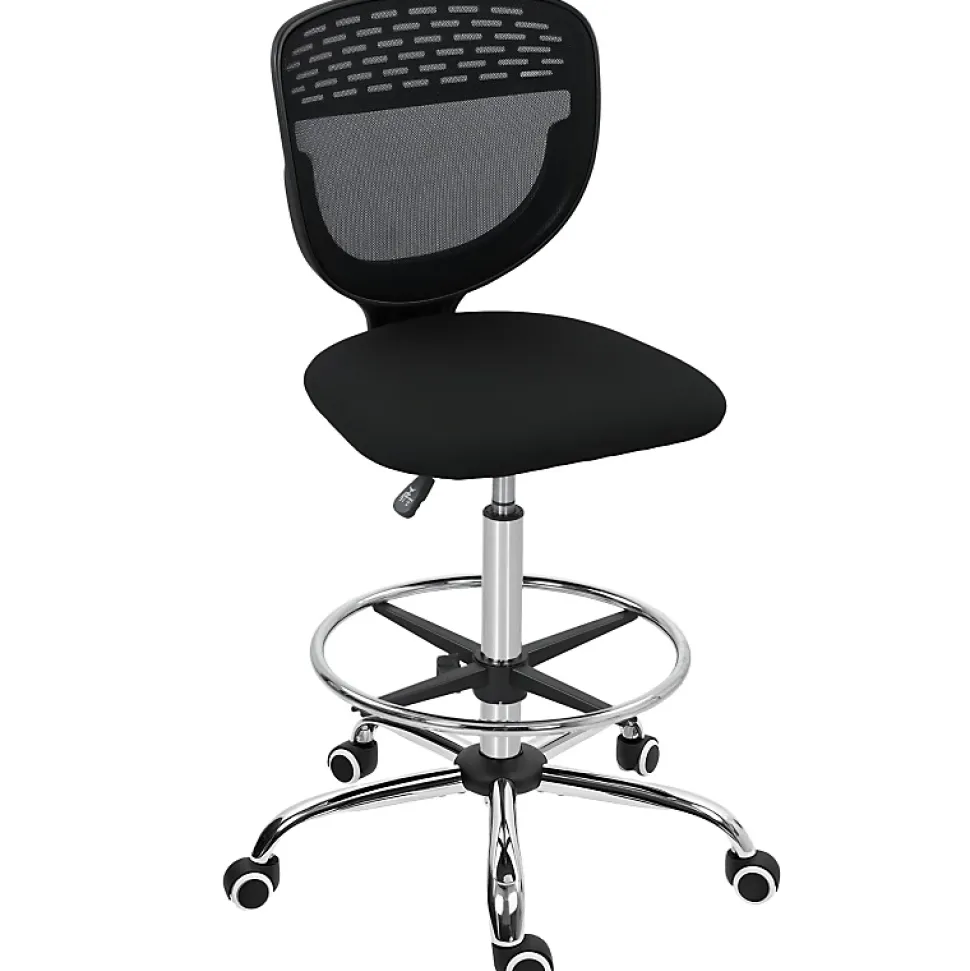 Chaise de bureau, siège de travail et chaise de bureau, réglable en hauteur, rembourrée , couleur noir, pratique pour home office