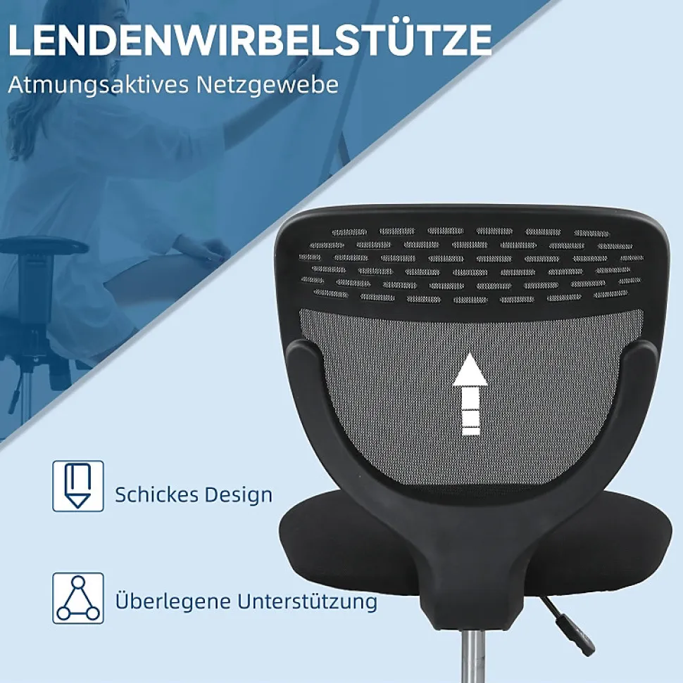 Chaise de bureau, siège de travail et chaise de bureau, réglable en hauteur, rembourrée , couleur noir, pratique pour home office