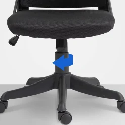 Chaise de bureau Taos, Chaise de bureau ergonomique avec appui-tête et accoudoirs, Chaise pivotante réglable en hauteur Noir