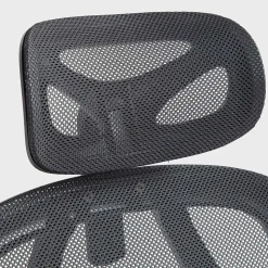 Chaise de bureau Taos, Chaise de bureau ergonomique avec appui-tête et accoudoirs, Chaise pivotante réglable en hauteur Noir
