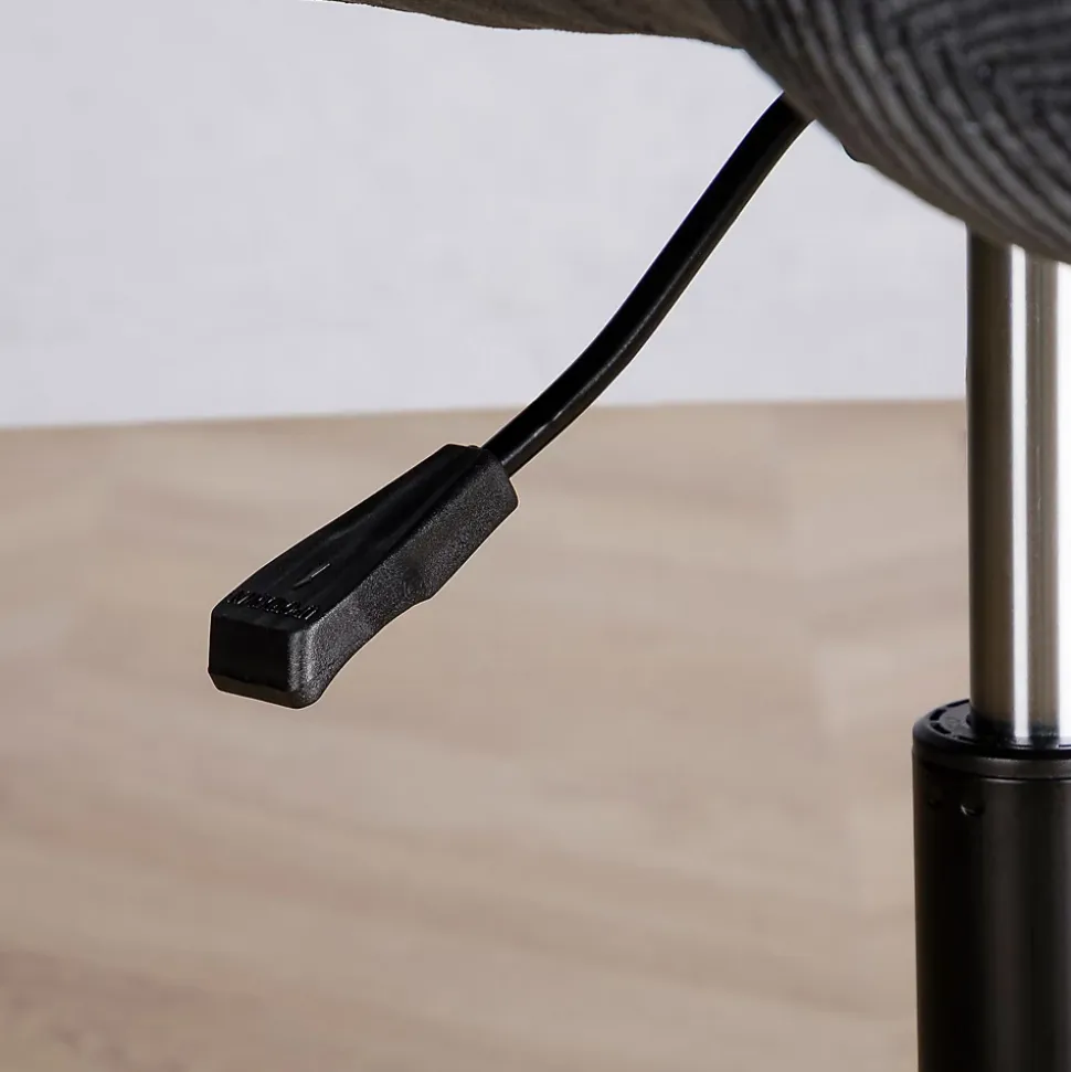 Chaise de bureau VASILO en velours côtelé - Noir