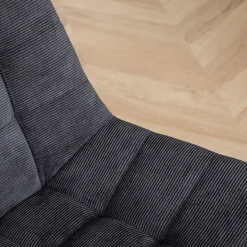Chaise de bureau VASILO en velours côtelé - Noir