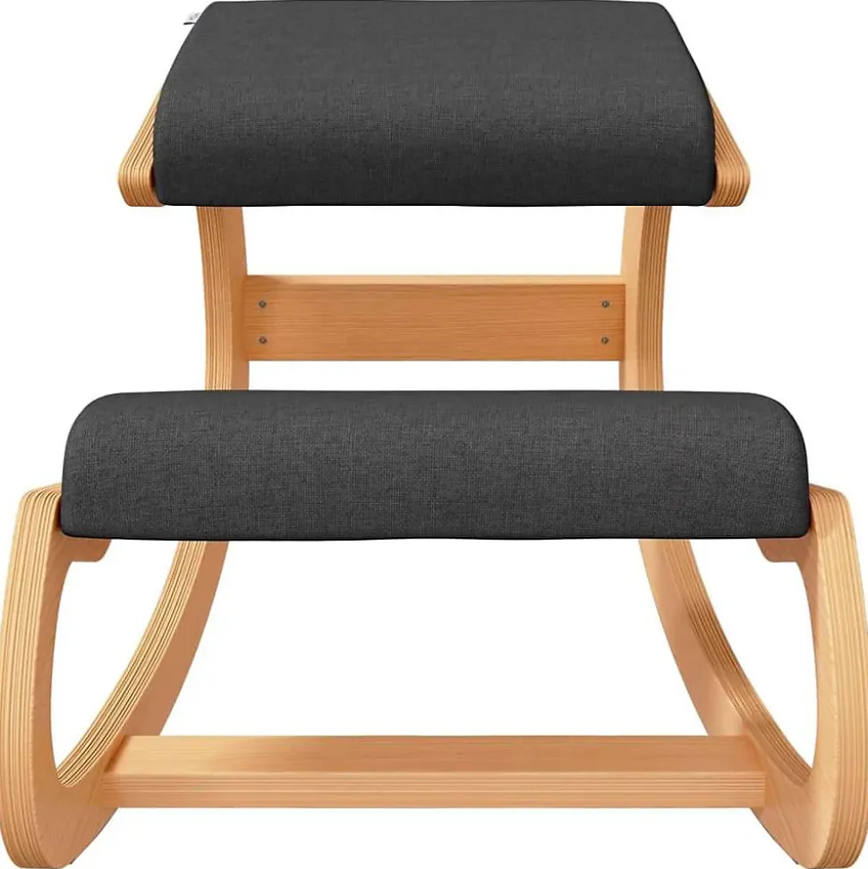 Chaise de bureau vidaxl H. 55 cm non pliable en bois interieur noir