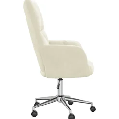 Chaise de relaxation Blanc crème Velours