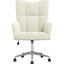 Chaise de relaxation Blanc crème Velours