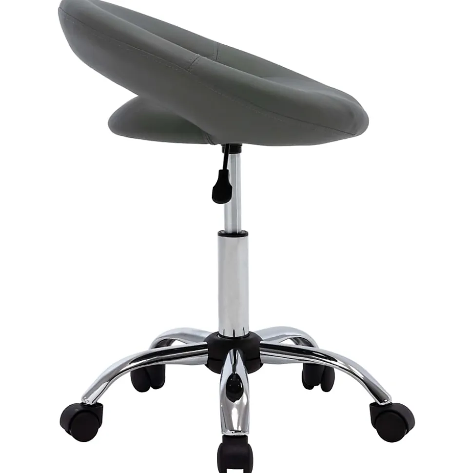 Chaise de travail roulante Gris Similicuir vidaXL