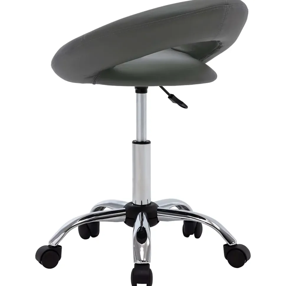 Chaise de travail roulante Gris Similicuir vidaXL