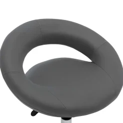 Chaise de travail roulante Gris Similicuir vidaXL