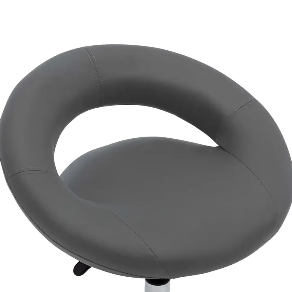 Chaise de travail roulante Gris Similicuir vidaXL