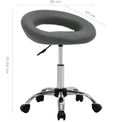 Chaise de travail roulante Gris Similicuir vidaXL