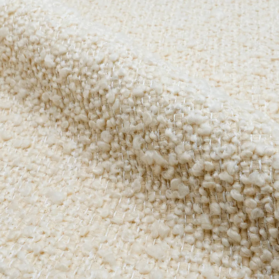 Chaise effet laine bouclette blanche et pieds en métal - Toscane