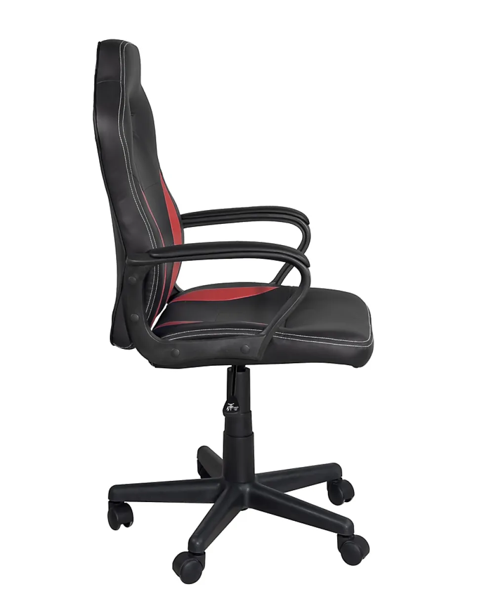 Chaise Gamer Junior Hauteur Réglable Siège Simili Pivotant Accoudoirs Rembourrés WAN(noir Rouge)
