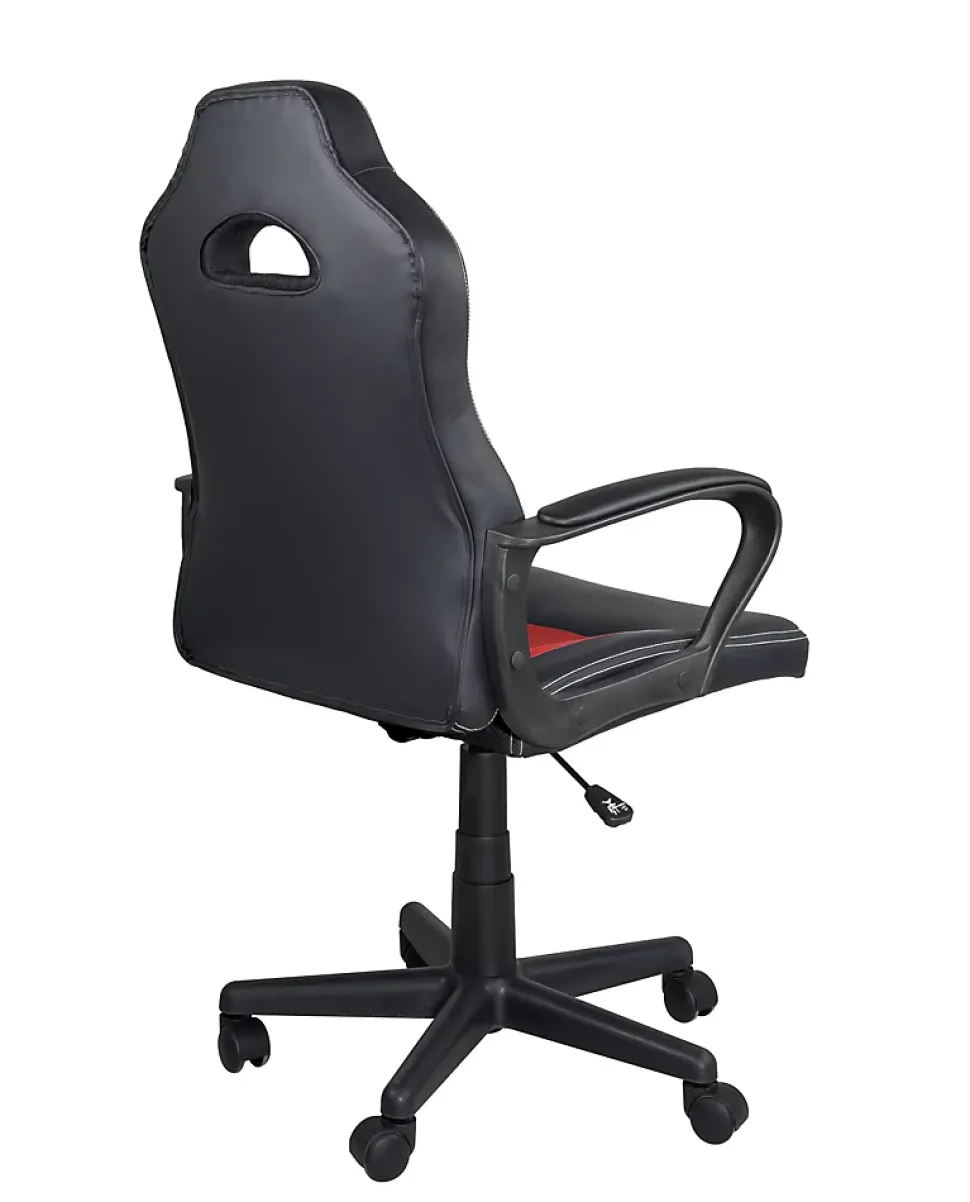 Chaise Gamer Junior Hauteur Réglable Siège Simili Pivotant Accoudoirs Rembourrés WAN(noir Rouge)