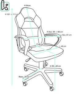 Chaise Gamer Junior Hauteur Réglable Siège Simili Pivotant Accoudoirs Rembourrés WAN(noir Rouge)