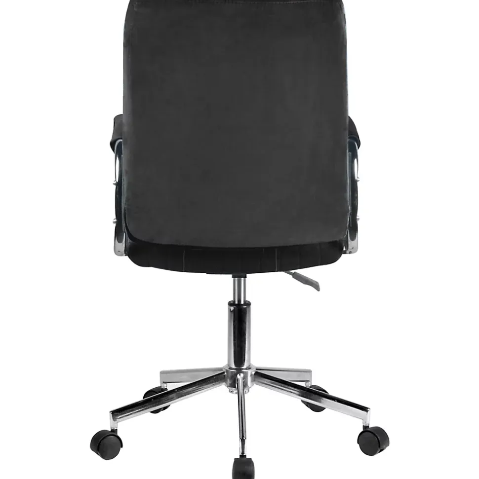 Chaise pivotante à roulettes velour AKORD FD24 Noir