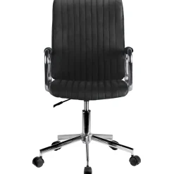 Chaise pivotante à roulettes velour AKORD FD24 Noir