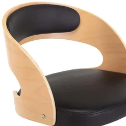 Chaise pivotante de bureau Noir Bois courbé et similicuir vidaXL
